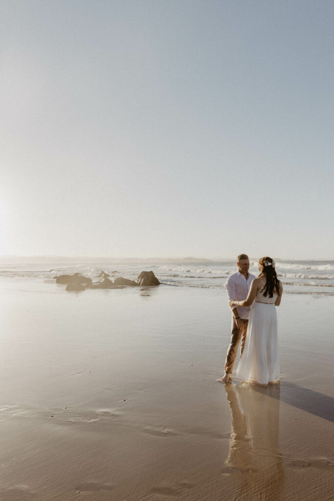 bride portrait golden hour beach wedding